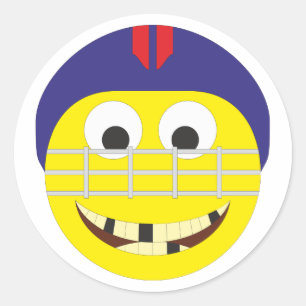 Smilie Eishockeyspieler ice hockey player Runder Aufkleber