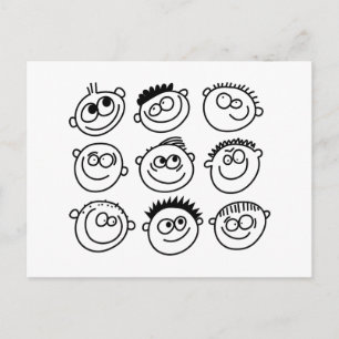Smilie Faces Postkarte