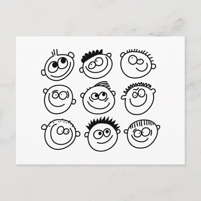 Smilie Faces Postkarte (Vorderseite)