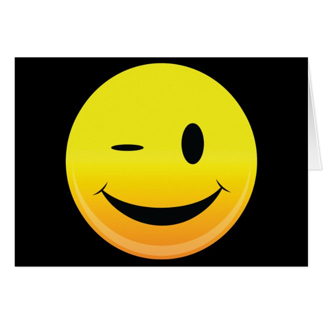 Smilie stellen Wink gegenüber (Vorderseite (Horizontal))