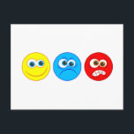 Smilies Postkarte<br><div class="desc">Wie fühlen Sie sich heute? Glücklich,  traurig oder vielleicht wütend! Ein Smilie für jeden Anlass und jede Stimmung. Einfache grafische Darstellung für verschiedene Geschenke und Produkte.</div>