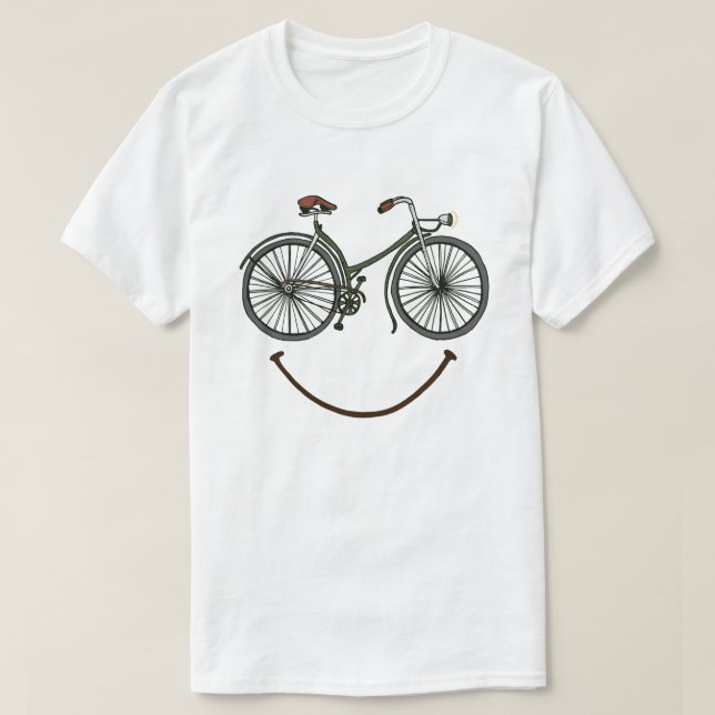 Smiling Bicycle Face Funny Cycling Cyclist Gift T-Shirt (Design vorne)