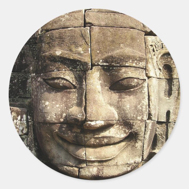 SMILING BUDDHA RUNDER AUFKLEBER (Vorderseite)