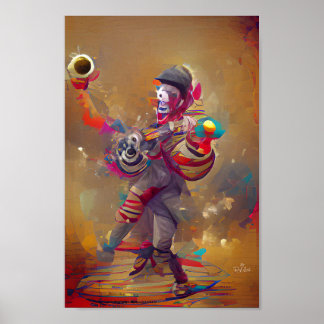 SMILING CLOWN imaginaire illustration affiche