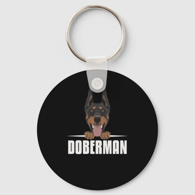 Smiling Doberman Schlüsselanhänger (Vorderseite)