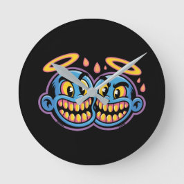 Smiling faces. runde wanduhr