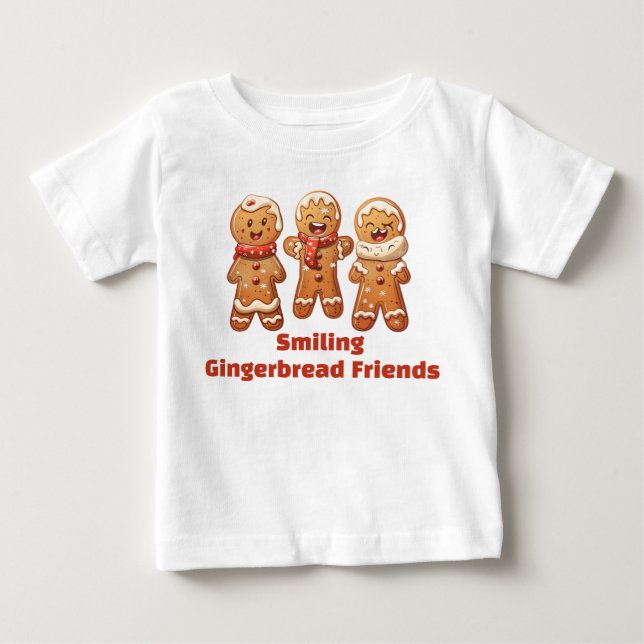 Smiling Gingerbread Friends Baby T-shirt (Vorderseite)