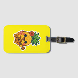 Smiling Kawaii Ananas - tropisch Gepäckanhänger