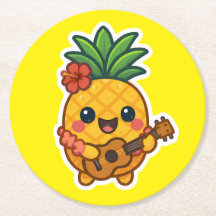 Smiling Kawaii Ananas - tropisch