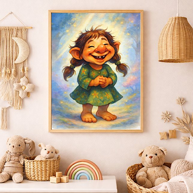 Smiling Little Troll Whimsical Children’s Story Fotodruck (Von Creator hochgeladen)