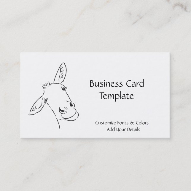 Smiling Logo Donkey Business Card Visitenkarte (Vorderseite)