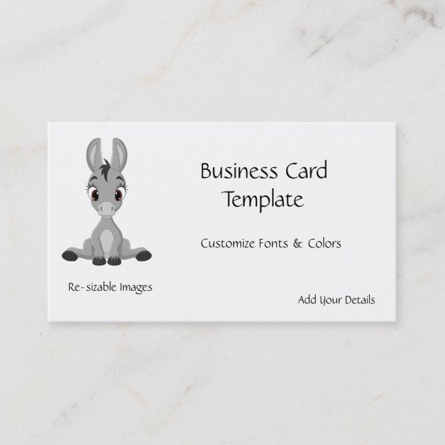 Smiling Logo Donkey Business Card Visitenkarte (Vorderseite)
