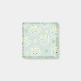 smiling matcha latte cups Post-It Notes Klebezettel