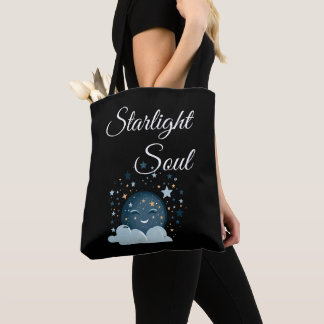 smiling moon with stars joyful dreamy night women  tasche