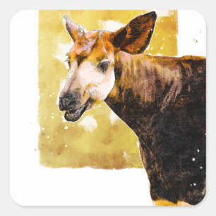 Smiling Okapi Valentinstag Aufkleber