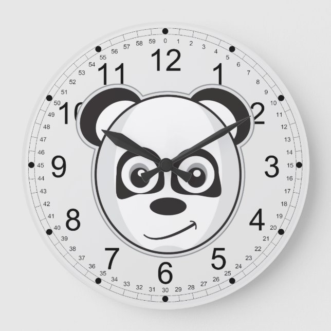 Smiling Panda Große Wanduhr (Vorderseite)