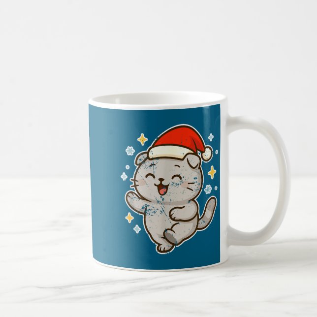 Smiling Santa Cat Holiday Cheer  Kaffeetasse (Rechts)