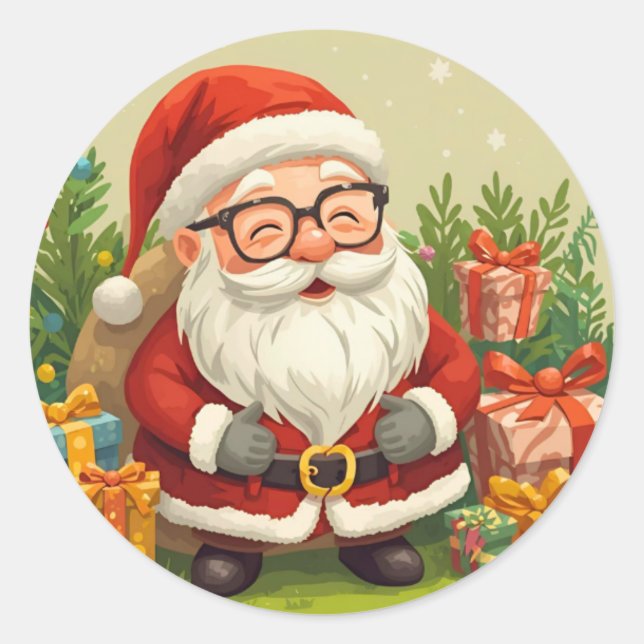 Smiling Santa Festive Sticker (Vorderseite)