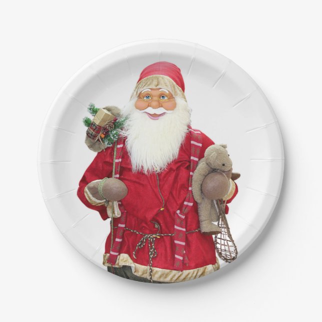 Smiling Santa Pappteller (Vorderseite)