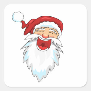 Smiling santa quadratischer aufkleber