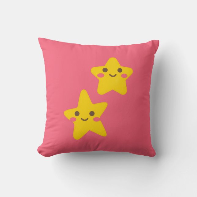 Smiling Stars Throw Pillow Kissen (Vorderseite)