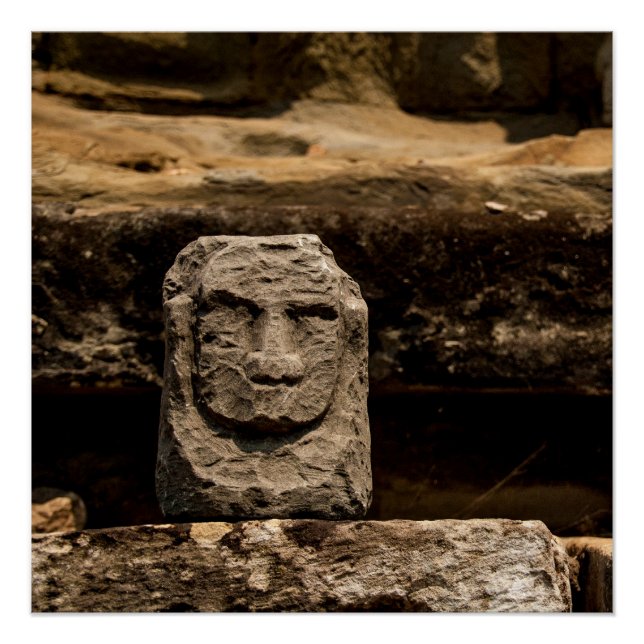 Smiling Stone Totem Cambodia - Poster ART Square (Devant)