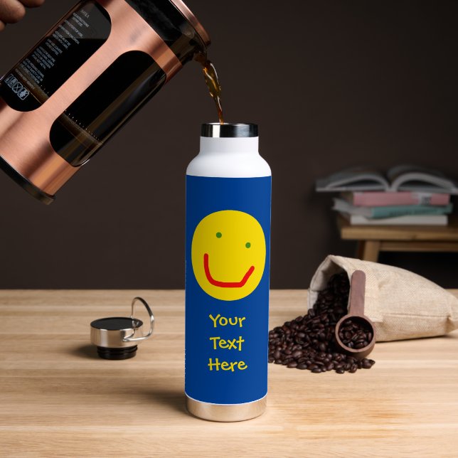 Smiling Sun Happy Face Trinkflasche (Kaffee (gedreht))