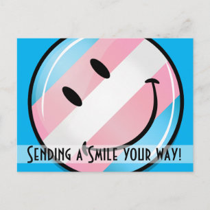 Smiling Transgender Flag Postkarte