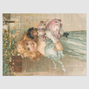 Smiling Victorian Girl Seidenpapier