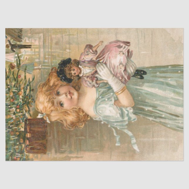 Smiling Victorian Girl Seidenpapier (Vorderseite)