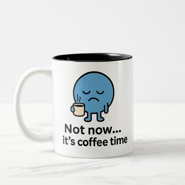 Smilo Sleepy Face Coffee Cup Zweifarbige Tasse (Links)
