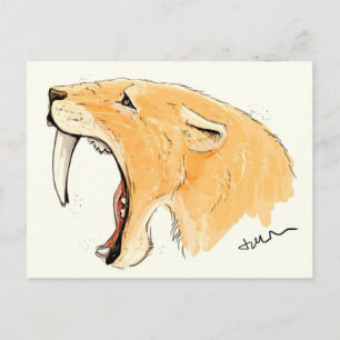 Smilodon Brüllen Postkarte