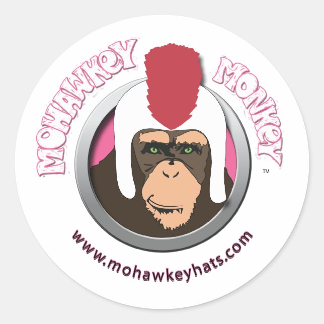 Smirkey Mohawkey Monkey sticker (Devant)