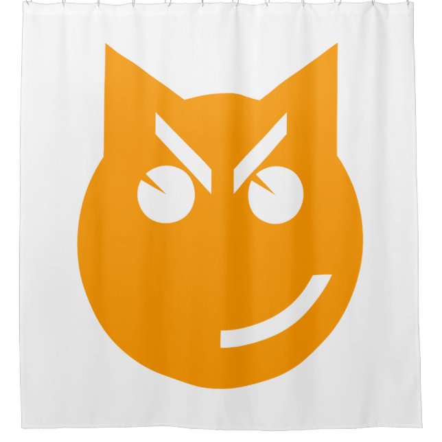 Smirking Emoji Cat Duschvorhang (Vorderseite)