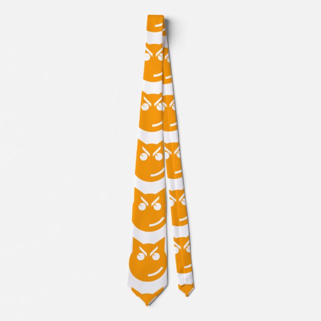 Smirking Emoji Cat Krawatte (Vorderseite)