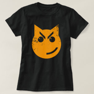 Smirking Grunge Cat Emoji T-Shirt