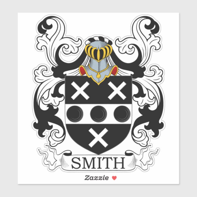 Smith Familienwappen Aufkleber (Blatt)