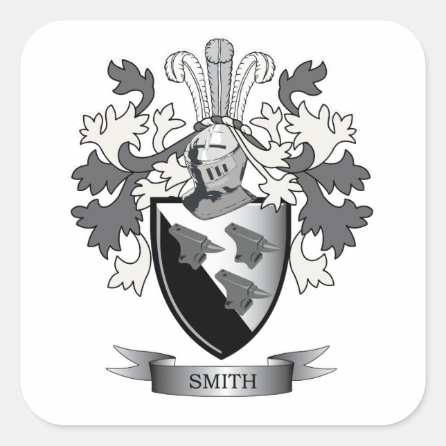 Smith-Familienwappen-Wappen Quadratischer Aufkleber (Vorderseite)