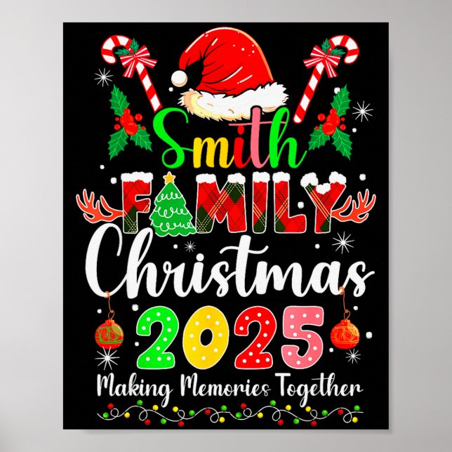 Smith Family Christmas 2025 Matching Santa Hat Xma Poster (Vorne)