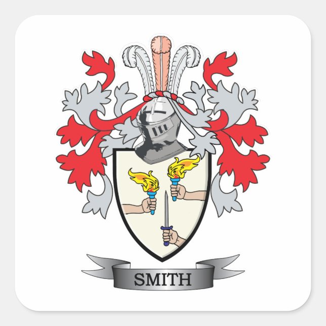 Smith-Irland-Wappen Quadratischer Aufkleber (Vorderseite)