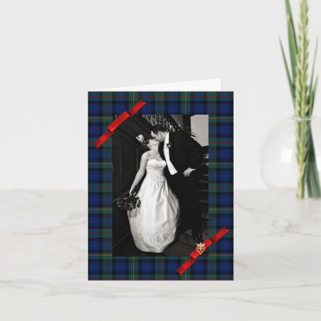 Smith Karierte Custom Wedding Foto Vielen Dank Dankeskarte (Vorderseite)