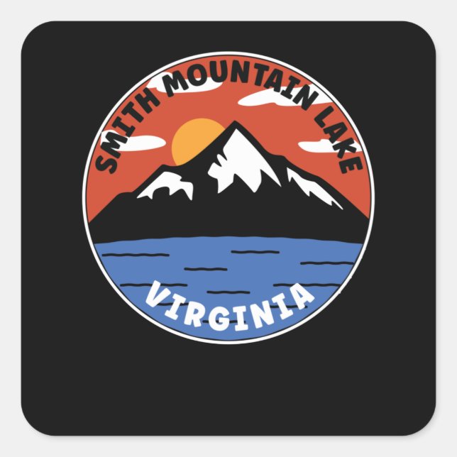 Smith Mountain Lake - Virginia Quadratischer Aufkleber (Vorderseite)