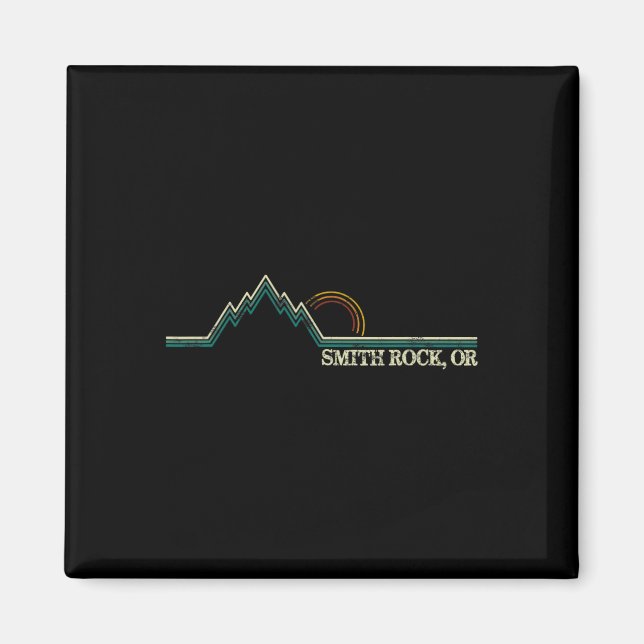 Smith Rock Oregon Retro-Bergsteigen Sommer  Magnet (Vorne)