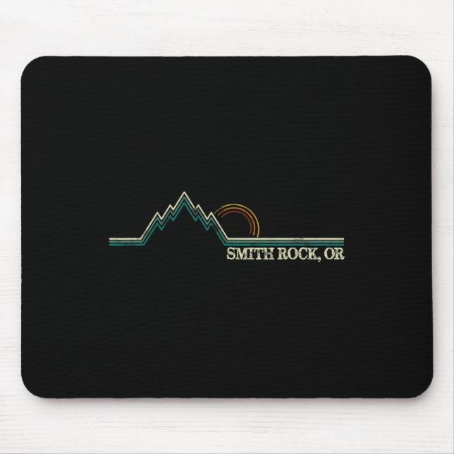 Smith Rock Oregon Retro-Bergsteigen Sommer  Mousepad (Vorne)