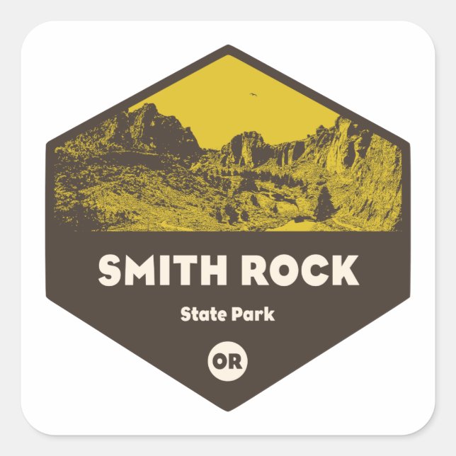 Smith Rock Staat Park Oregon Quadratischer Aufkleber (Vorderseite)