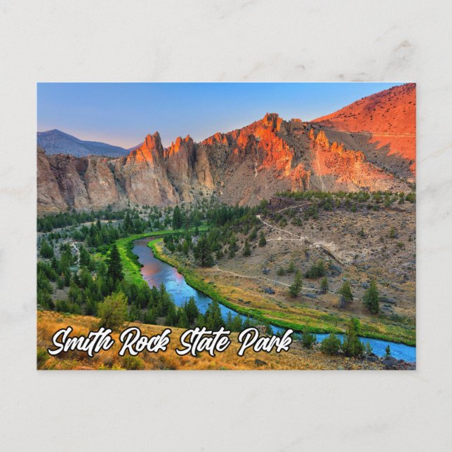 Smith Rock Staat Park, Oregon, Vereinigte Staaten Postkarte (Vorderseite)