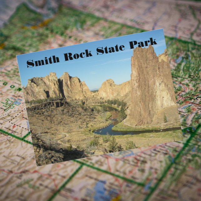 Smith Rock Staat Park Reisen Foto Postkarte (In Situ Map)