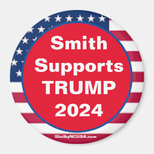 Smith soutient TRUMP 2024 Red Patriotic Magnet