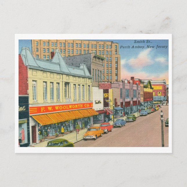 Smith St., Perth Amboy, NJ Vintag Postkarte (Vorderseite)