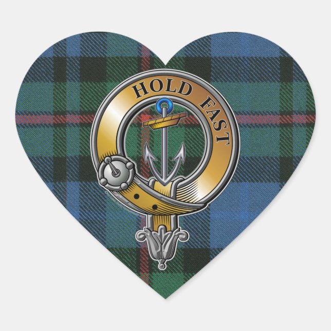 Smith Tartan & Abzeichen Herz-Aufkleber (Vorderseite)